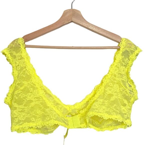 NWT SKIMS Stretch Lace Intimates Plunge Bralette In Yellow Neon Lingerie Bra - Picture 6 of 8